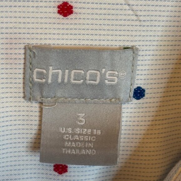 Chico's Blouse Women's Size XL Polka Dots Stripes Office Chicos 3 - Picture 3 of 4